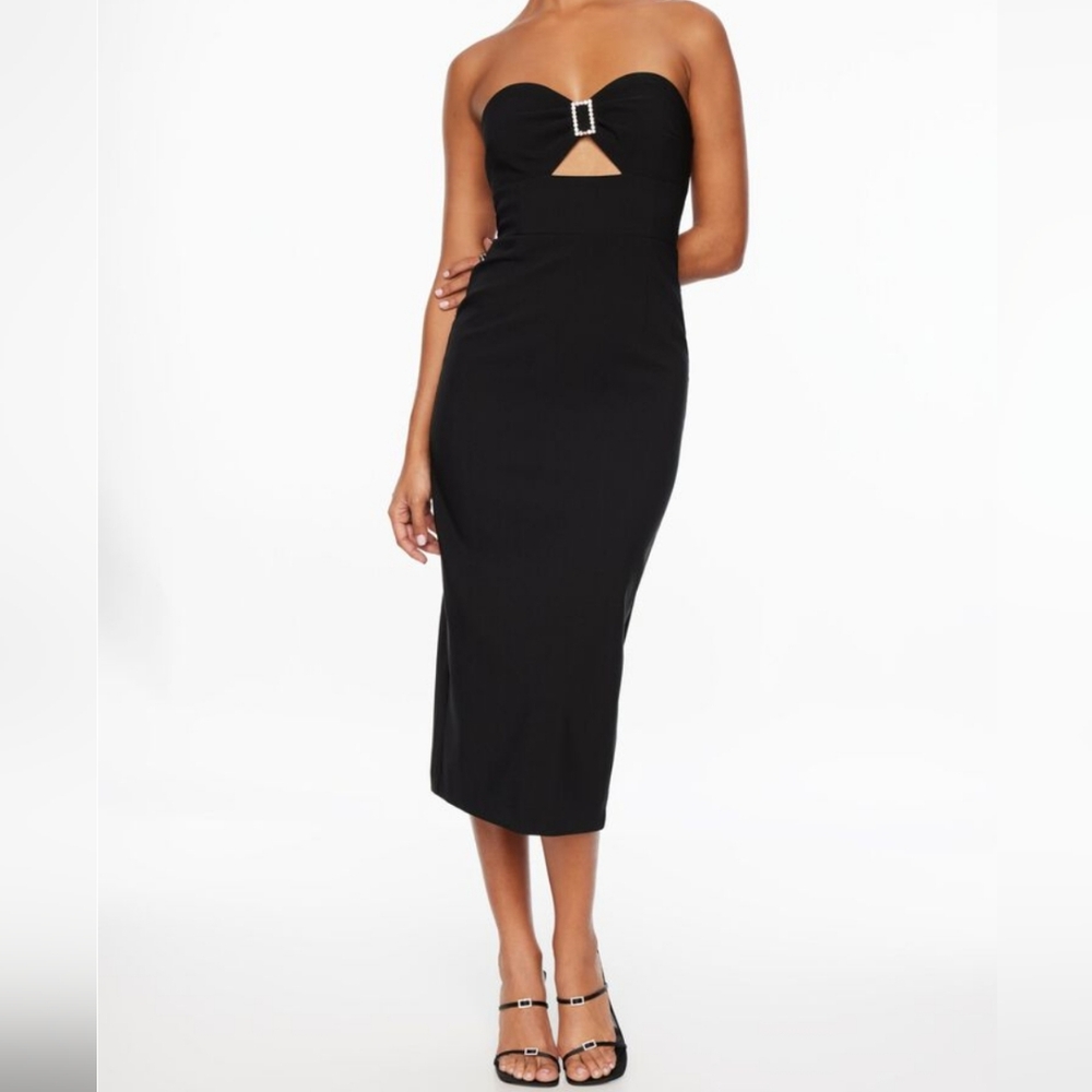 Dynamite Black Strapless Midi Dress